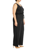 Plus Size Scoop Neck D-String Waist Jumpsuit