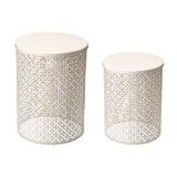 Set of 2 Multi-functional Metal Garden Stools