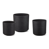 Set of 3 Eco- Friendly Faux Marble Round Planters