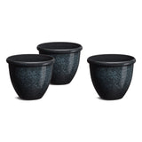 Set of 3 Eco- Friendly Oversized Faux Ceramic Round Planters