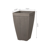 Set of 2 Eco-Friendly Tall Square Fluted Planters