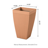 Set of 2 Eco-Friendly Tall Square Fluted Planters