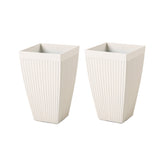 Set of 2 Eco-Friendly Tall Square Fluted Planters