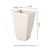 Set of 2 Eco-Friendly Tall Square Fluted Planters