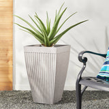 Set of 2 Eco-Friendly Tall Square Fluted Planters