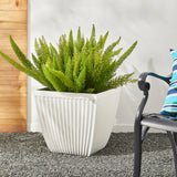 Set of 2 Eco-Friendly Oversized Square Fluted Planters