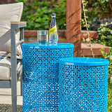 Set of 2 Multi-functional Metal Garden Stools