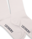 LECHERY UNISEX RIBBED COTTON BLEND CREW SOCKS