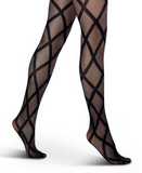 LECHERY LARGE-DIAMOND PRINT TIGHTS