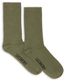 LECHERY UNISEX RIBBED COTTON BLEND CREW SOCKS