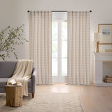 Tavia Horizontal Stripe Rod Pocket Sheer Curtain Panel Linen