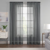 Emina Crushed Sheer Voil Rod Pocket Curtain Panel