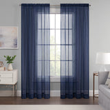 Emina Crushed Sheer Voil Rod Pocket Curtain Panel