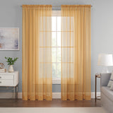 Emina Crushed Sheer Voil Rod Pocket Curtain Panel