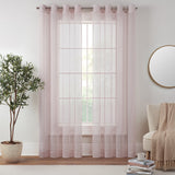 Emina Grommet Crushed Sheer Voil Rod Grommet Curtain Panel