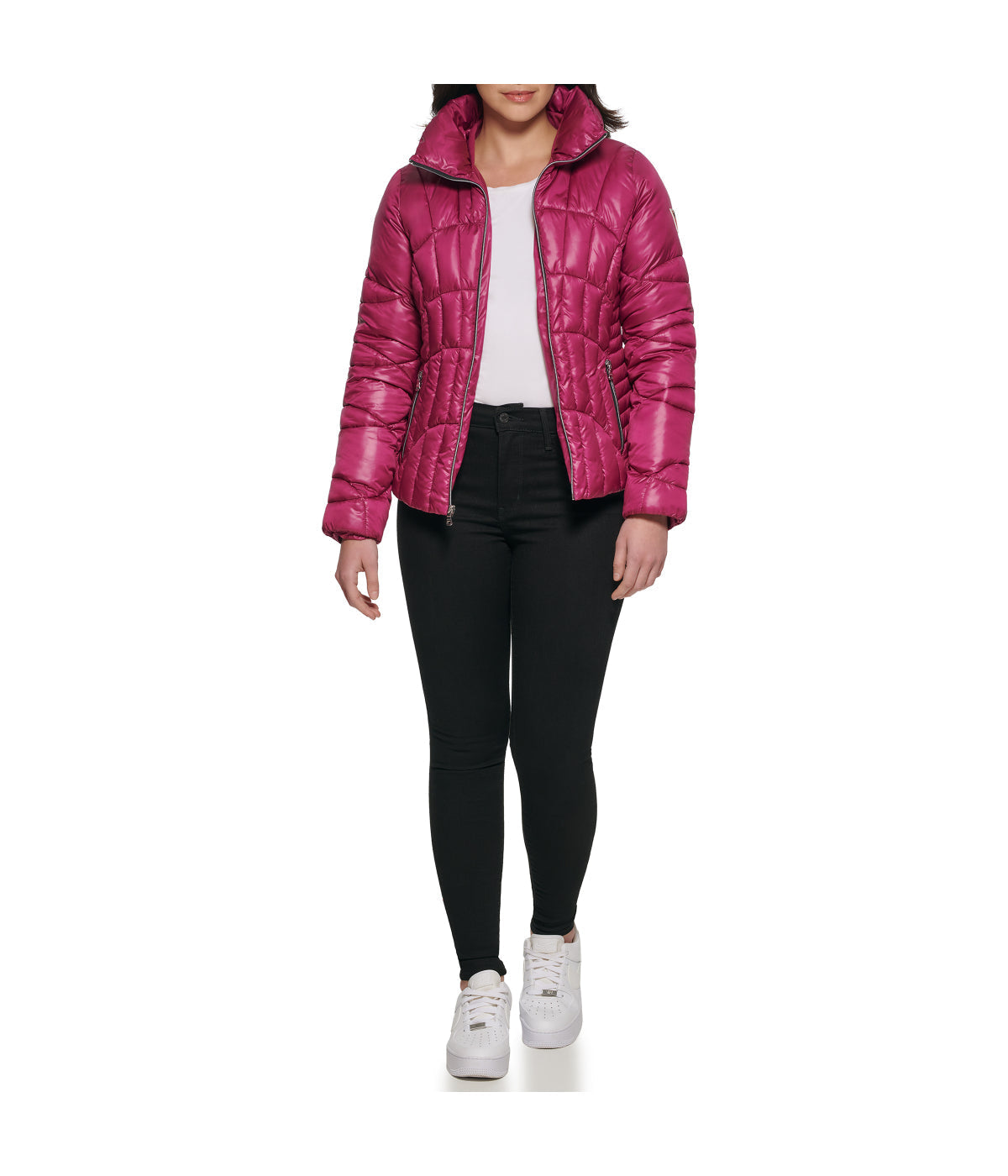 Quilted Puffer Jacket Magenta