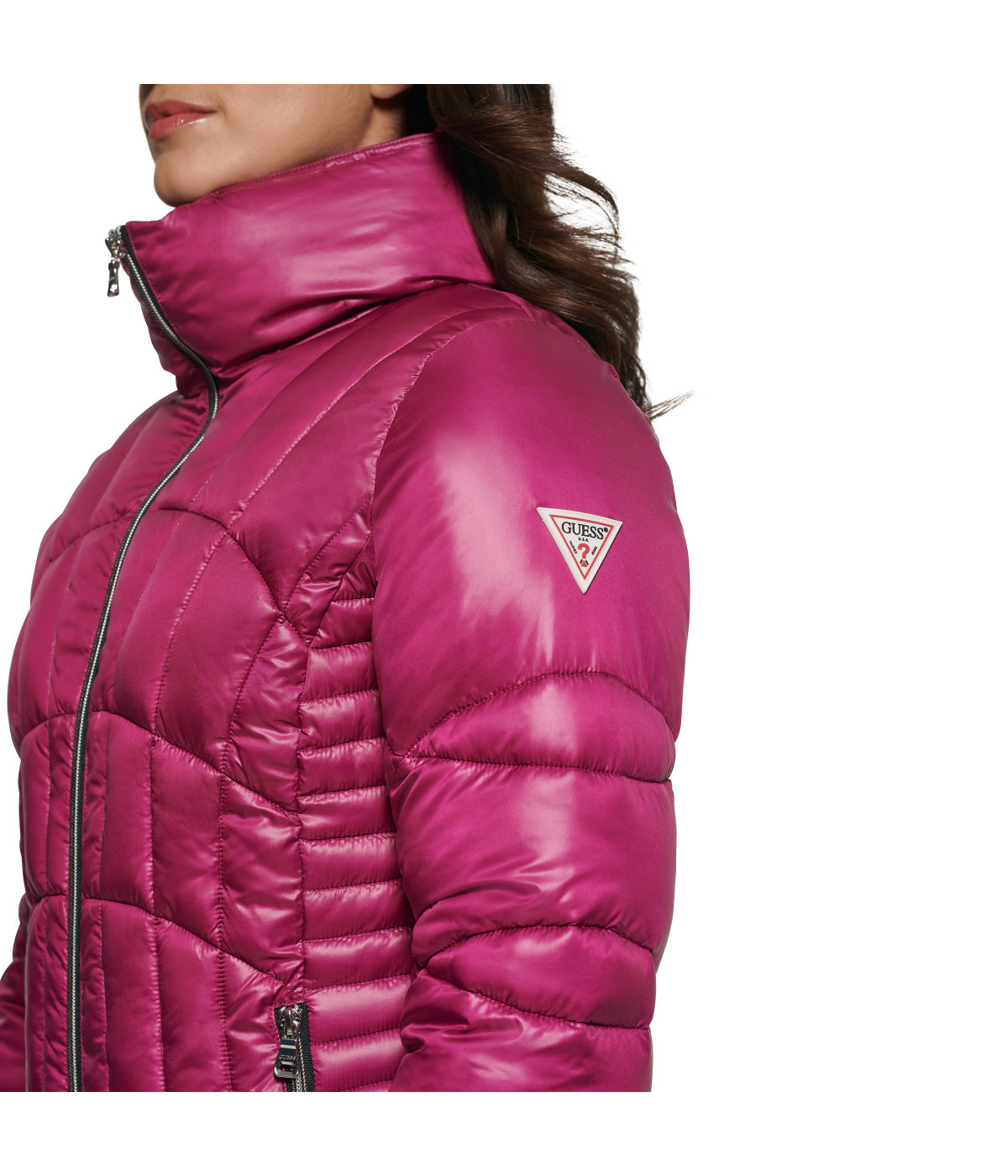 Quilted Puffer Jacket Magenta