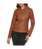 Faux Leather Asymmetrical Moto Jacket Stone