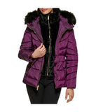 Faux Fur Trim Puffer Jacket 2 Eggplant