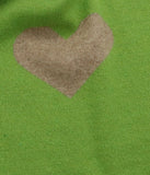 Colorblock Scarf In Heart Design Apple Green/ Sand