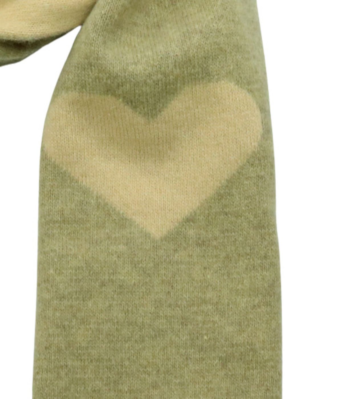 Colorblock Scarf In Heart Design Mustard/Wheat