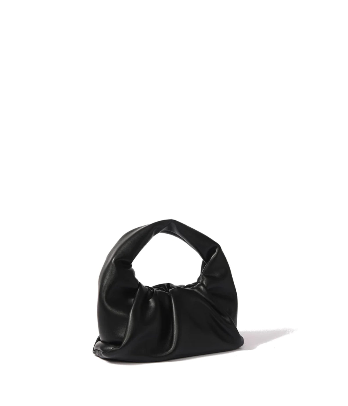 Marshmallow Croissant Bag in Soft Leather Black