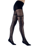 LECHERY JACQUARD PRINT FLORAL TIGHTS WITH BOWS