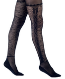 LECHERY JACQUARD PRINT FLORAL TIGHTS WITH BOWS