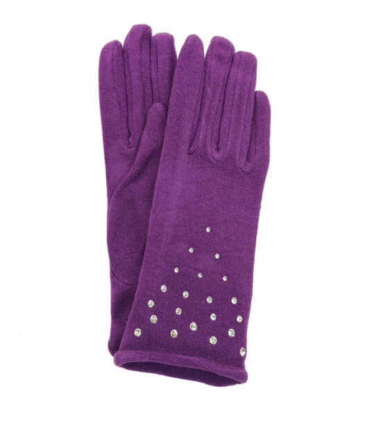 Gloves With Crystal Stones Amethyst