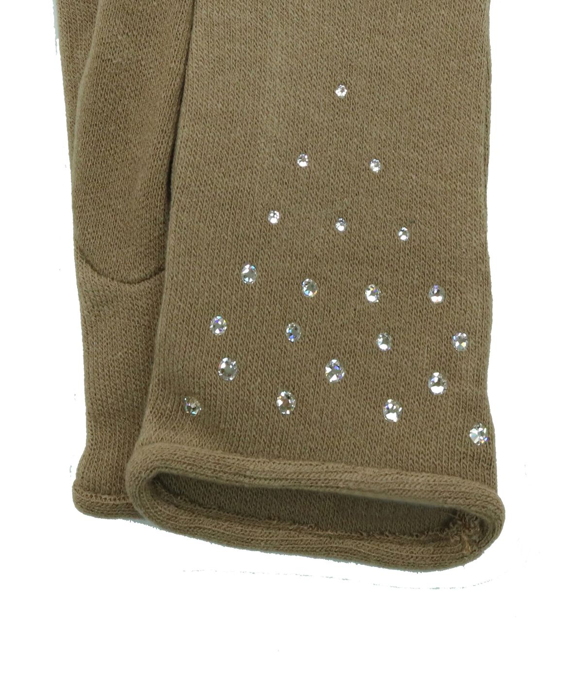 Gloves With Crystal Stones Taupe