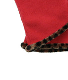 Gloves With Animal Print Piping Red