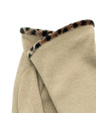 Gloves With Animal Print Piping Taupe