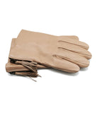 Leather Gloves With Zipper And Tassle Nude