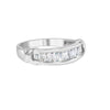  .925 Sterling Silver 1/2 Cttw Baguette Cut Diamond Channel Set X-Station Wedding Ring (H-I Color, I1-I2 Clarity)-Size 6-1/2-1