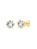 Solitaire Brilliant Stud Earrings - 6 prong Finished