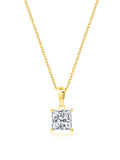 Princess Cut Solitaire Bezel Set Pendant Small Finished