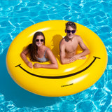 72" Yellow Inflatable Smiley Face 2-Person Circular Raft