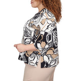 Plus Abstract Floral Texture Knit Top