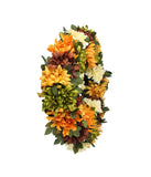 Autumn Orange and Green Chrysanthemum Artificial Thanksgiving Wreath Multi