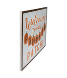 "Welcome To Our Pumpkin Patch!" Autumn Metal Wall Decor White