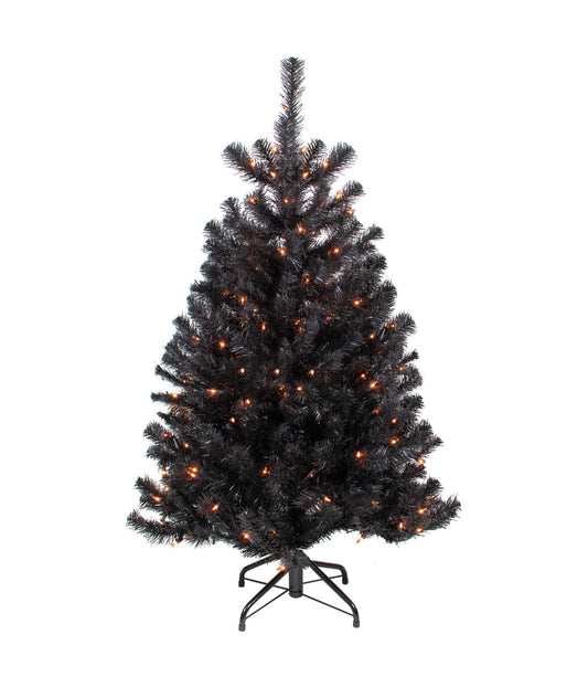Pre-Lit Black Noble Spruce Artificial Halloween Tree