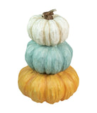 Triple Stacked Pumpkins Thanksgiving Tabletop Decor Orange