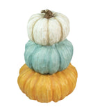 Triple Stacked Pumpkins Thanksgiving Tabletop Decor Orange