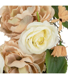 Peach and White Floral Fall Harvest Artificial Wreath Pink