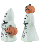 "Happy Halloween" and "Trick or Treat" Ghost Decorations Set of 2