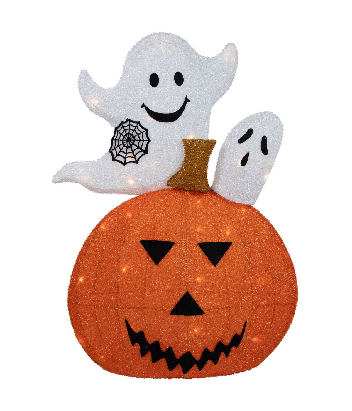 Lighted Battery Operated Jack-O-Lantern and Ghosts Halloween Decoration