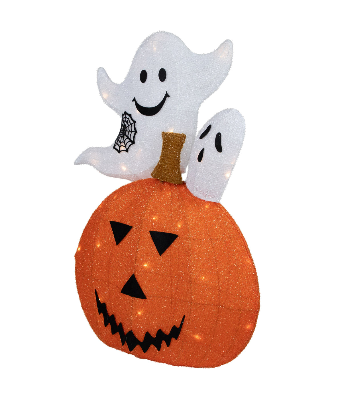 Lighted Battery Operated Jack-O-Lantern and Ghosts Halloween Decoration