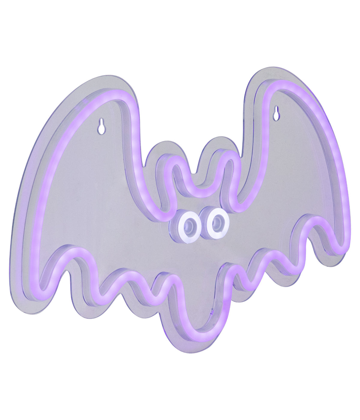 Lighted Neon Style Purple Bat Halloween Window Silhouette