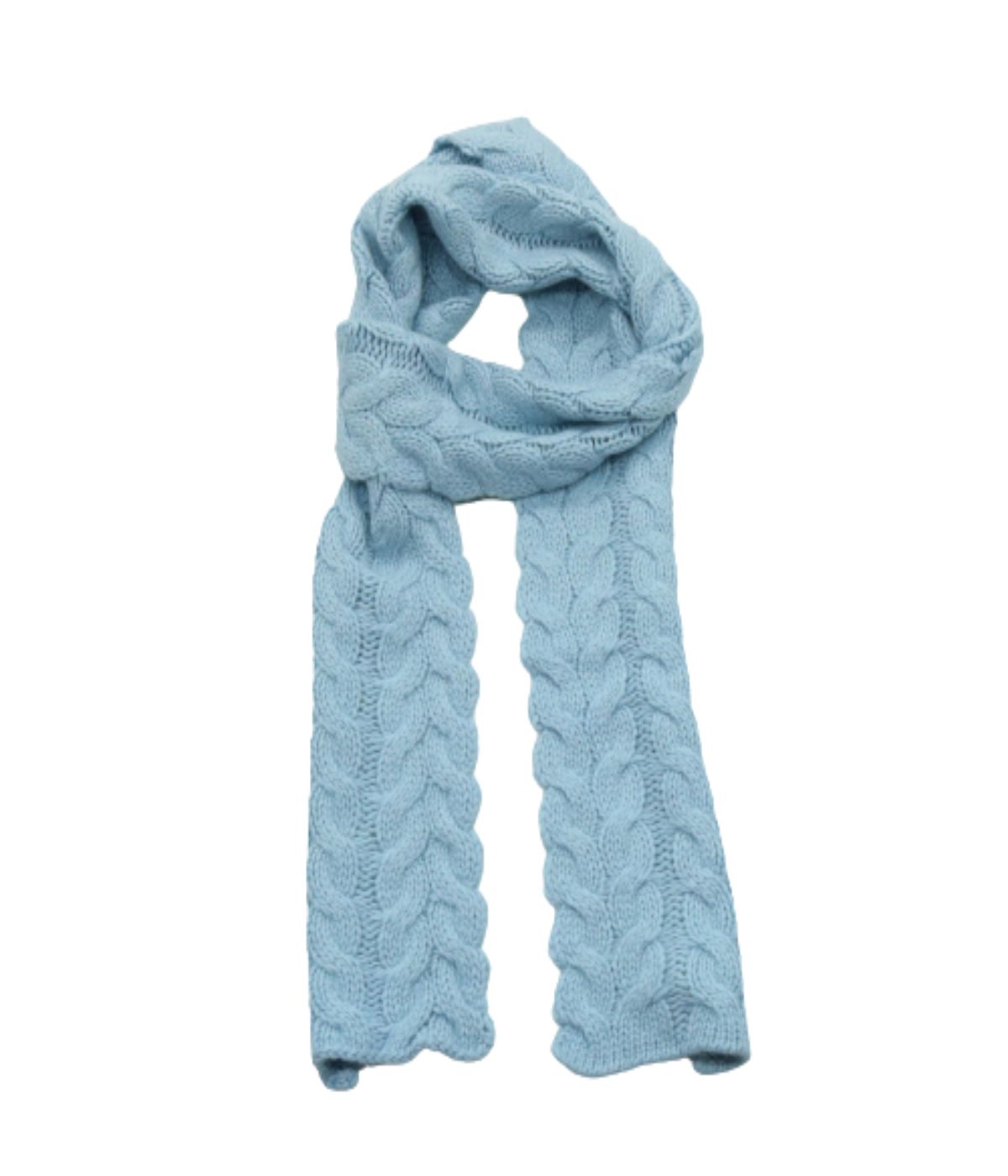 6"X72" Cables Scarf Baby Blue