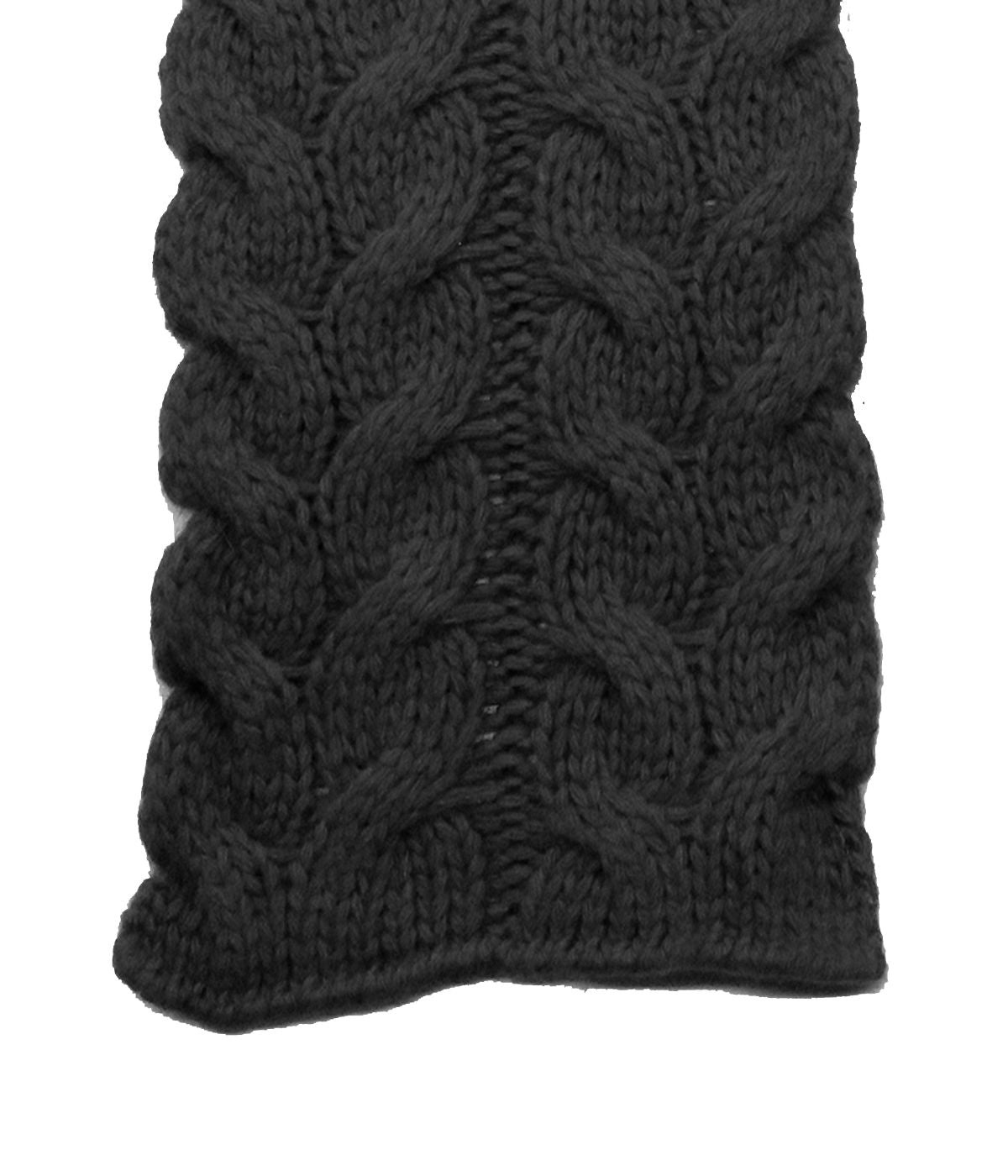 6"X72" Cables Scarf Black